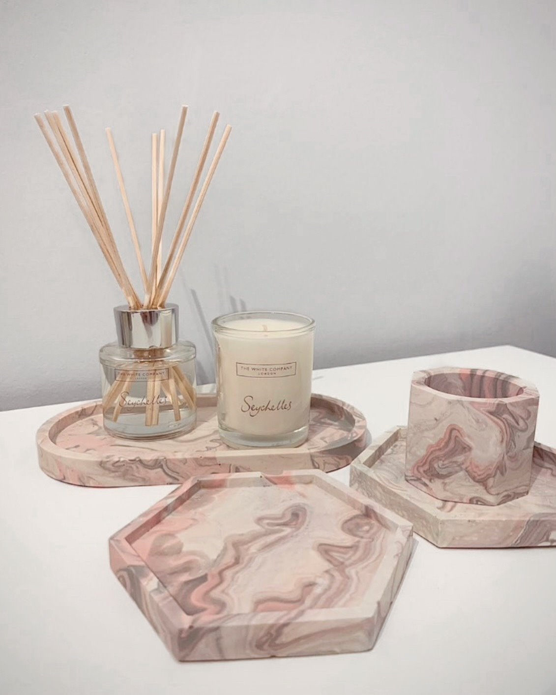 Pink & Grey Marble Set