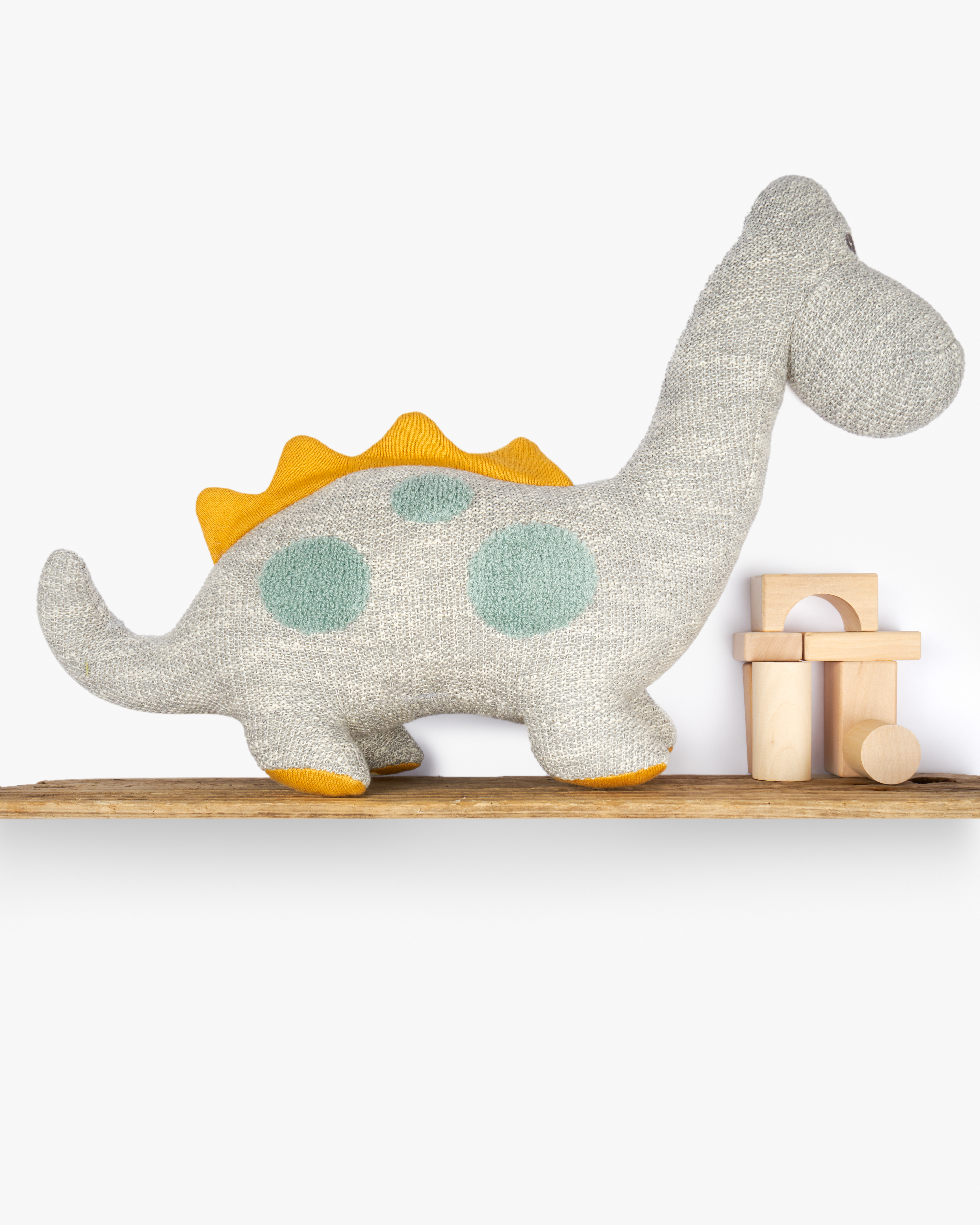 grey dinosaur & blocks Grey Diplodocus Dinosaur Soft Toy