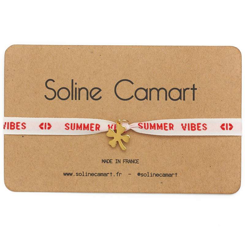 Bracelet-Phrases-cultes-summer-vibes-trefle-dore