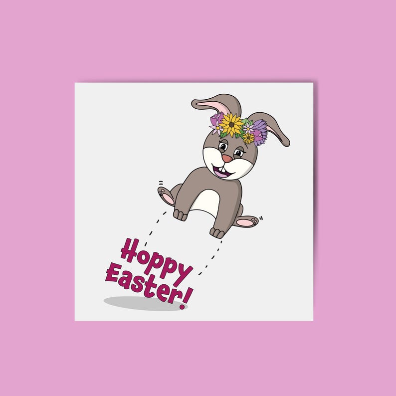 Hoppy Bunny Easter Card