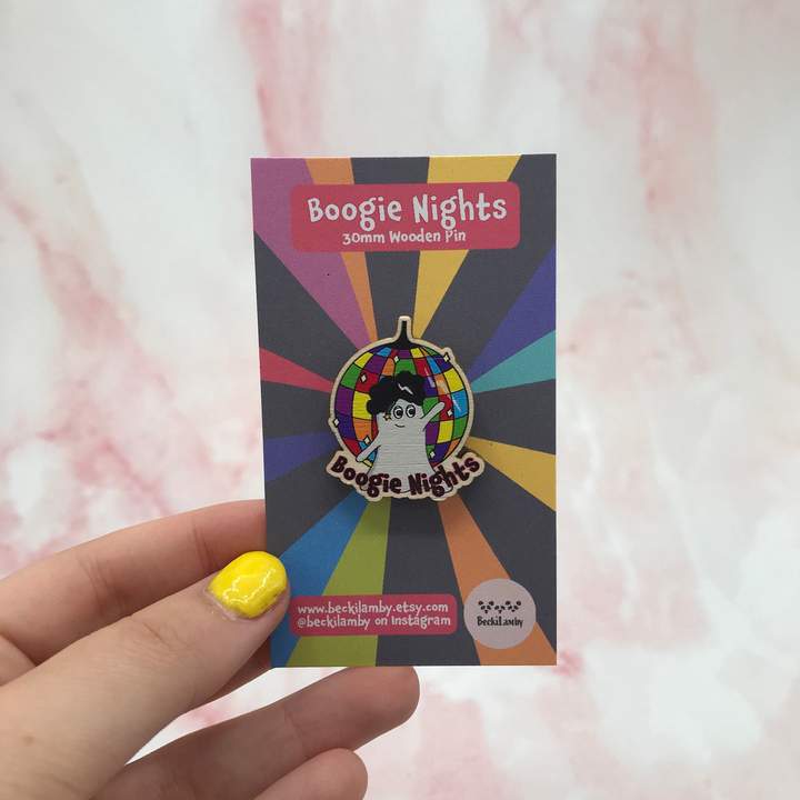 Mounted Boogie Nights Pin