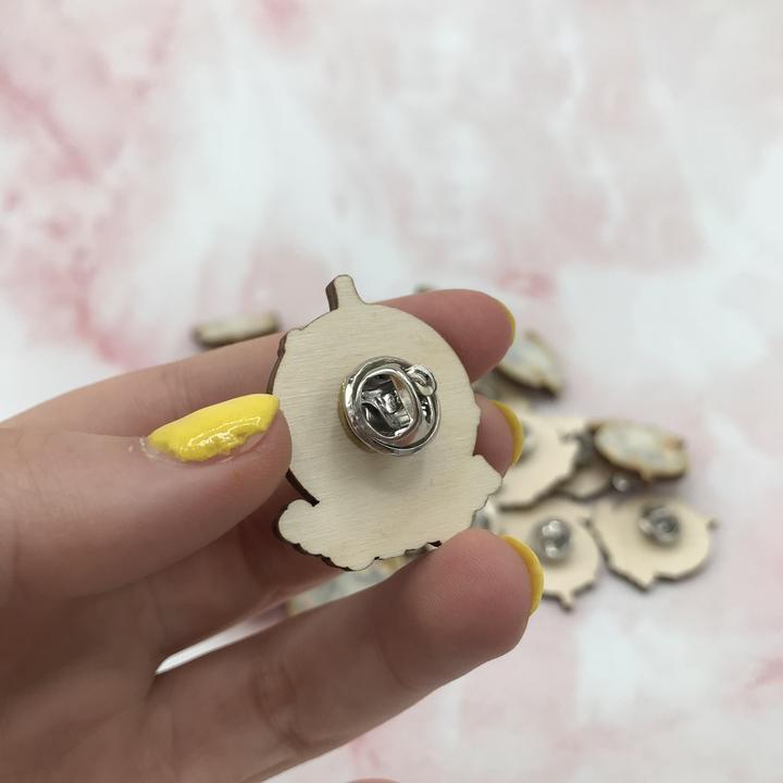 Wooden Pin Back