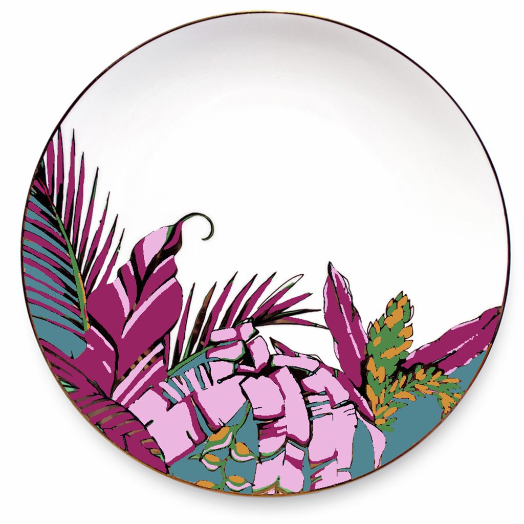 “HARVEST” PALM PRINT FINE BONE CHINA PLATE