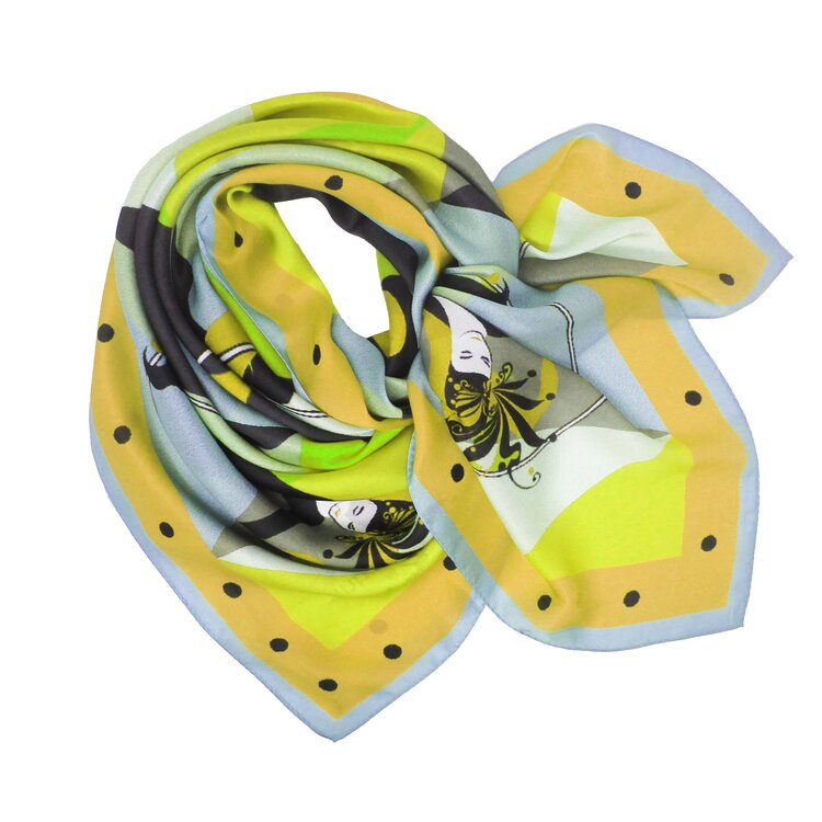 Harlequin Yellow Silk Scarf - Necktie