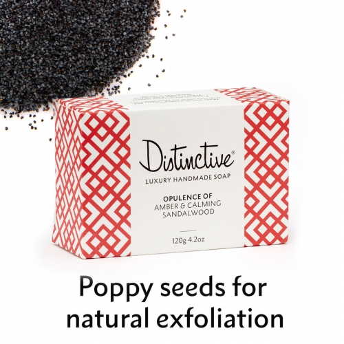 Natural bar of soap with poppy seeds for exfoliation