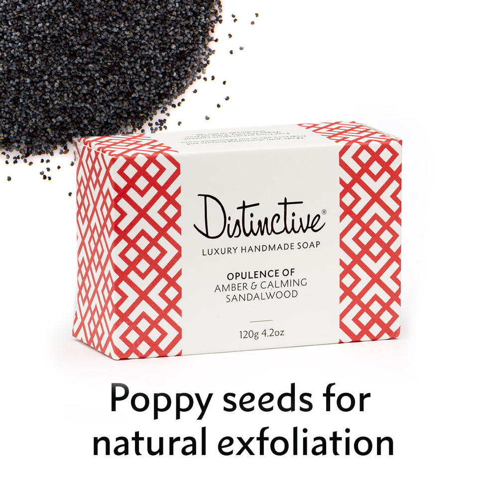 Natural bar of soap with poppy seeds for exfoliation