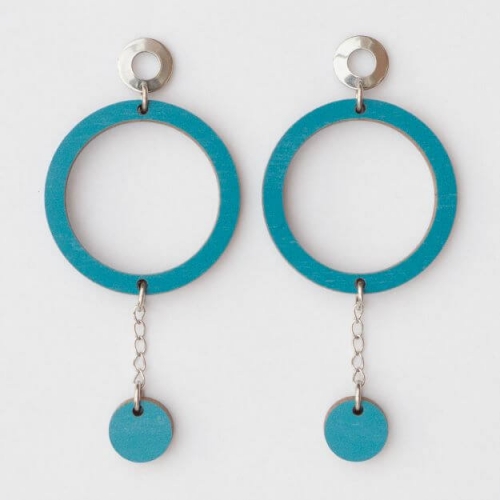 Colourful Wooden Earrings made by Unique Ella Sustainable Jewellery Scandinavian Design UK