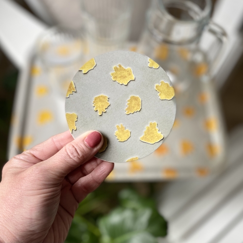 Coaster Round Melamine Cork Gloss Handmade in UK Stortorget