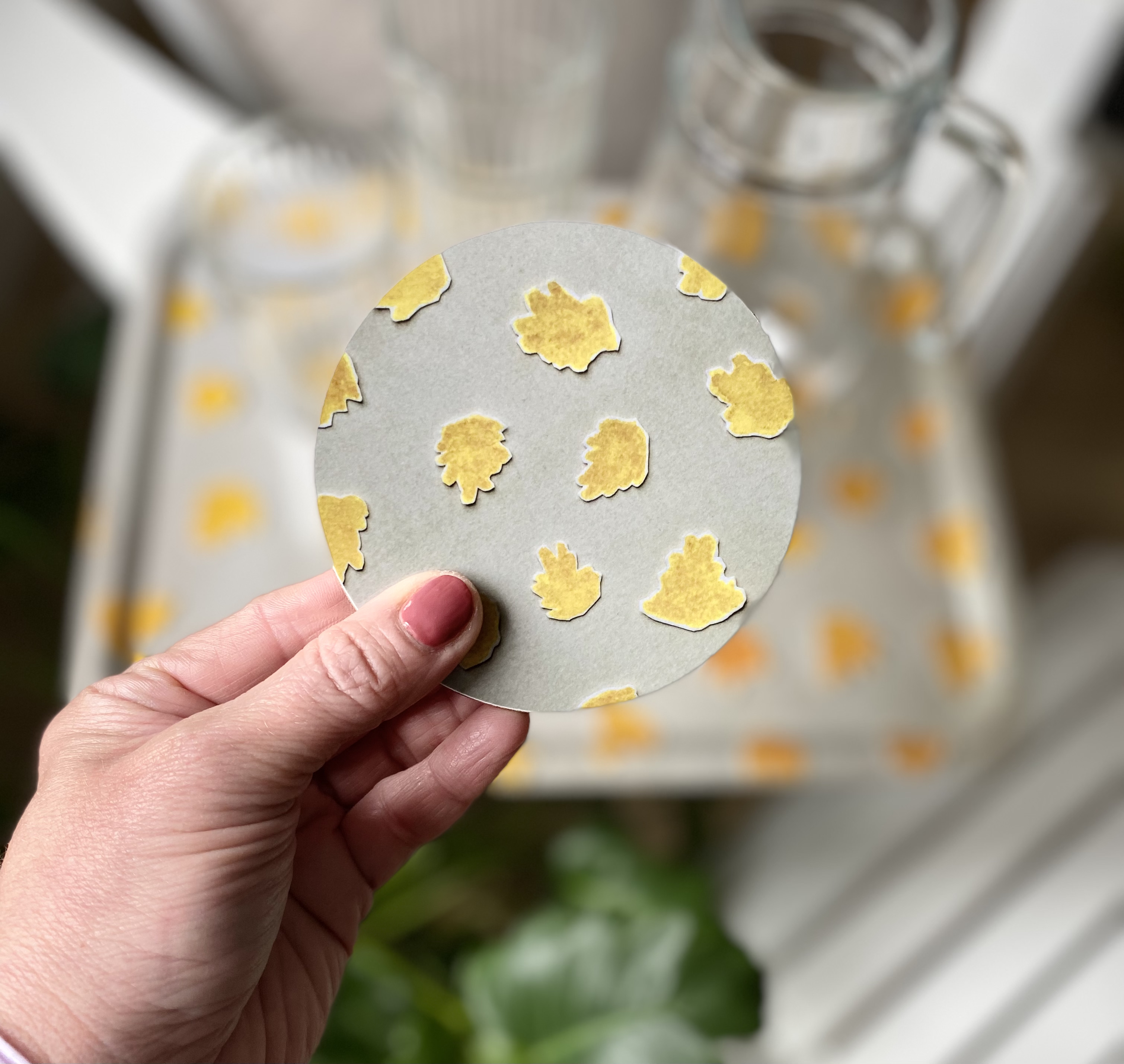 Stortorget Coaster Round Coaster Round Melamine Cork Gloss Handmade in UK Stortorget