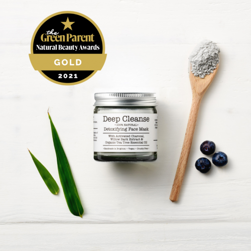 Deep Cleanse Face Mask with antibacterial Tea Tree essential oil, activated charcoal and bentonite clay. 100% natural, vegan, cruelty free, organic, zero waste.