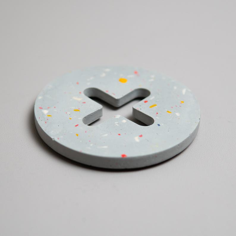 Jesmonite Coaster - Grey Terrazzo