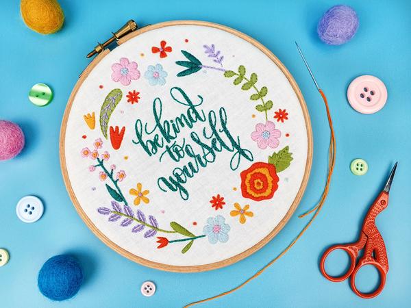 BE KIND TO YOURSELF EMBROIDERY KIT