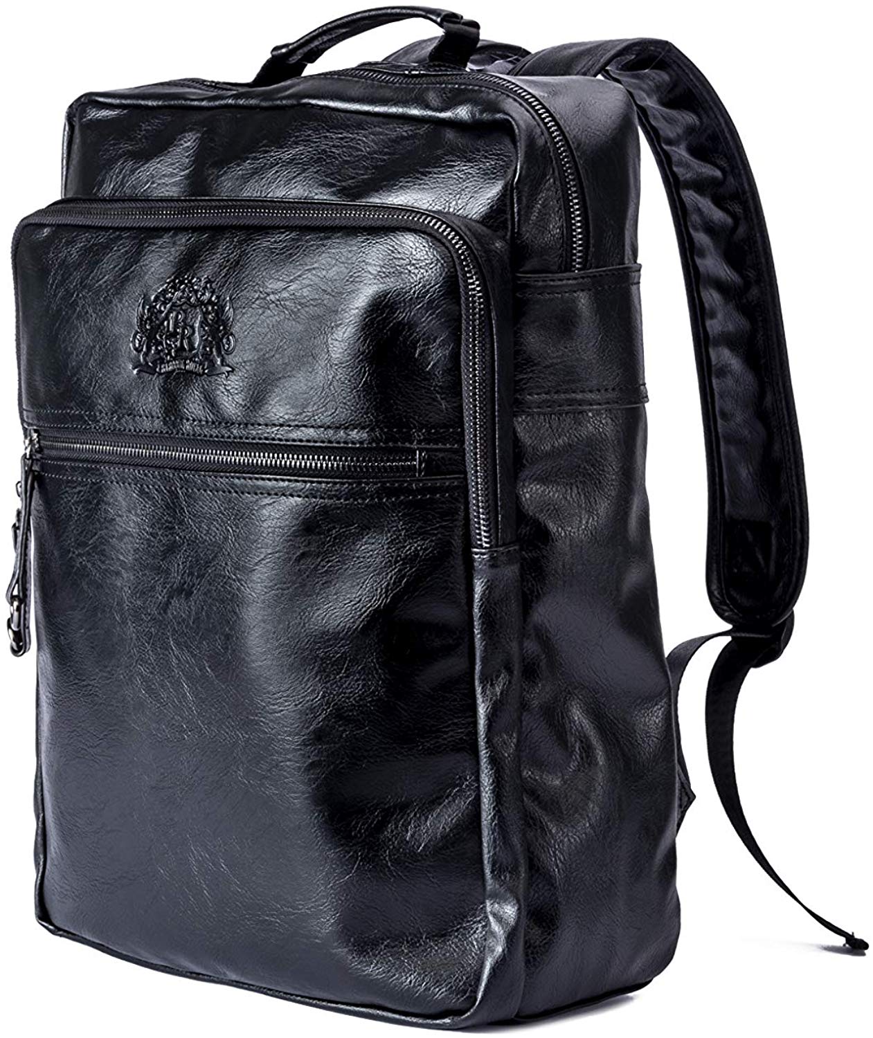 vegan leather laptop backpack