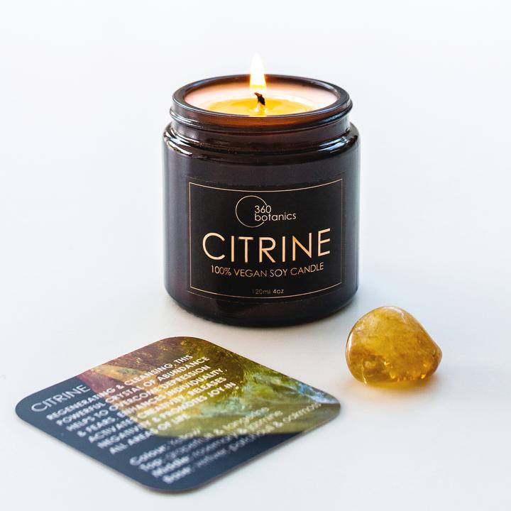 Citrine - Grapefruit & Vetiver Scented Soy Candle