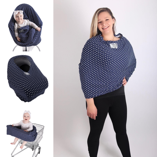 Breastfeeding Cover- Navy Stars- Multi-Use Cover Me