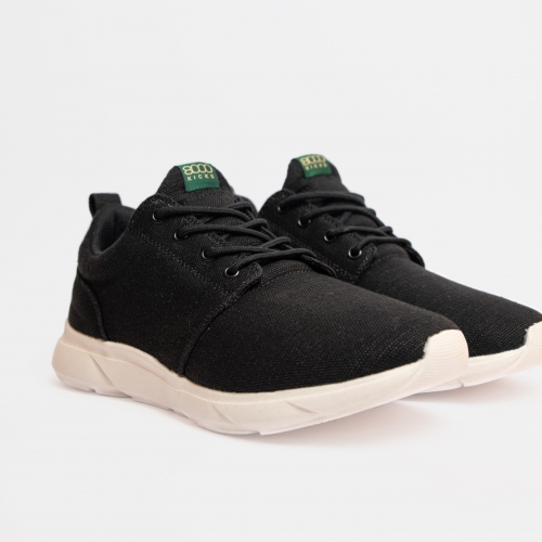 Black and white hemp shoes