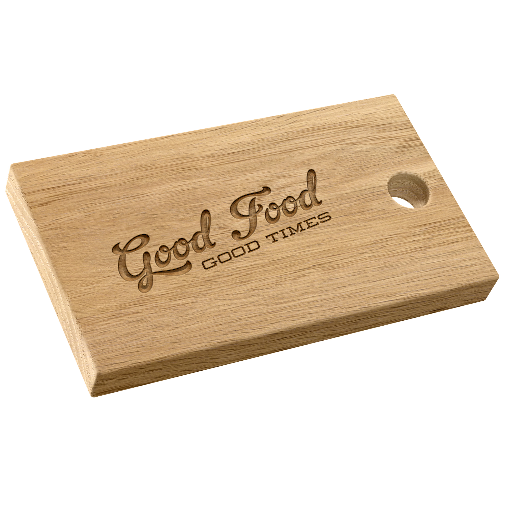 KW-SL - Small Landscape Oak Chopping Board with Hole - Carve - Packshot_Good Food Good Times (1)