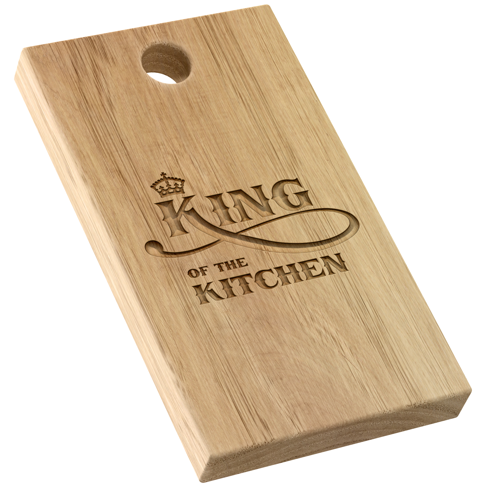 KW-SP - Small Portrait Oak Chopping Board with Hole - Carve - Packshot_King of the Kitchen (1)