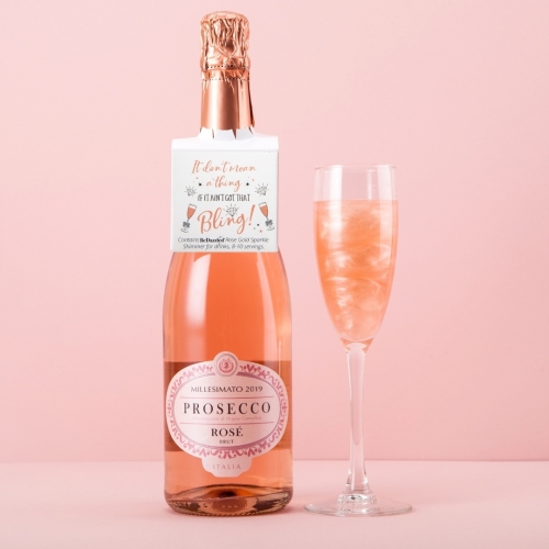 shimmer for drinks bottle neck gift tag