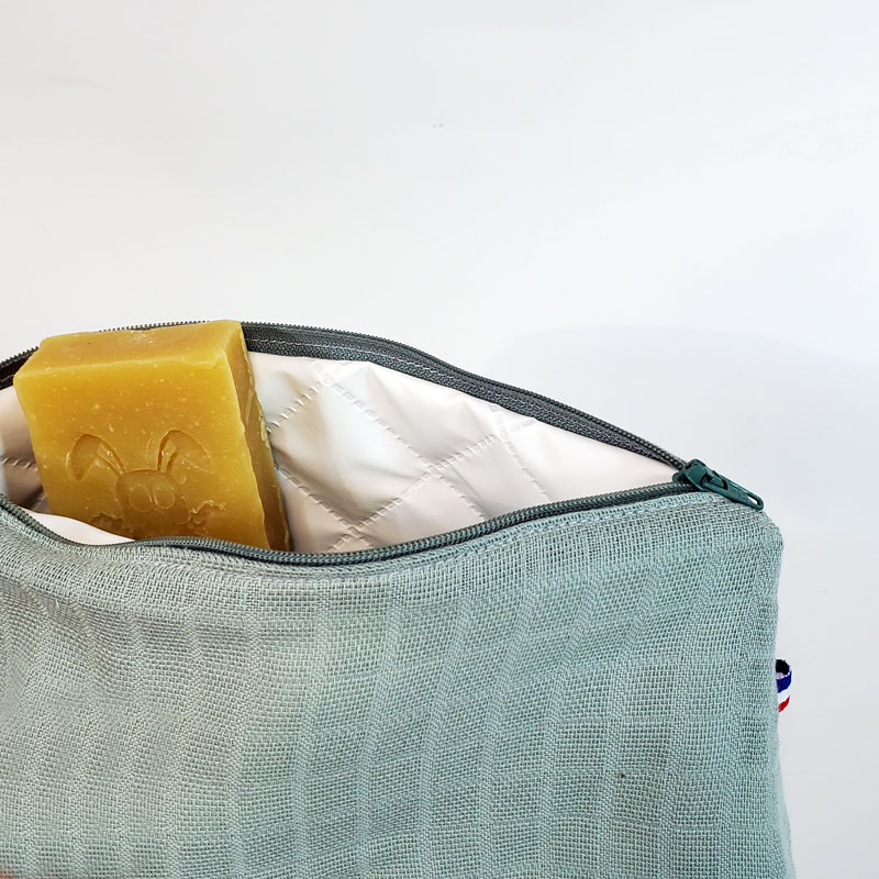 Trousse De Toilette En Coton Bio Vert Creoate