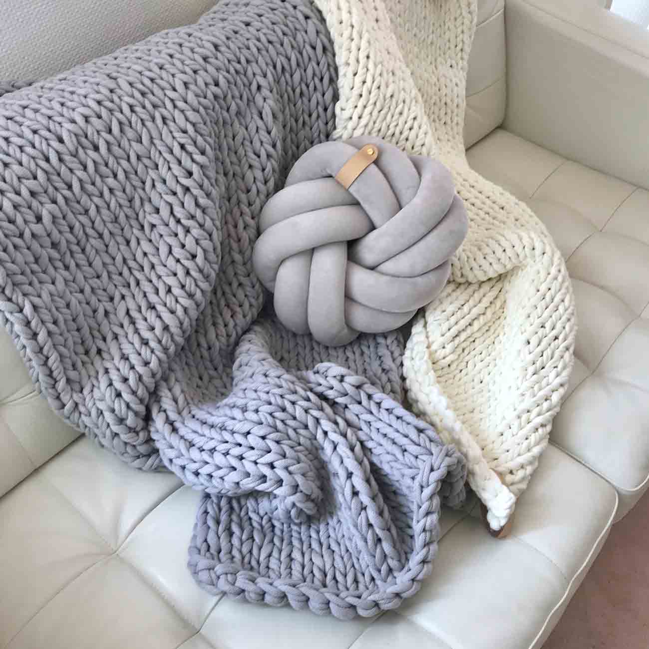 baumwolldecke grau-1300