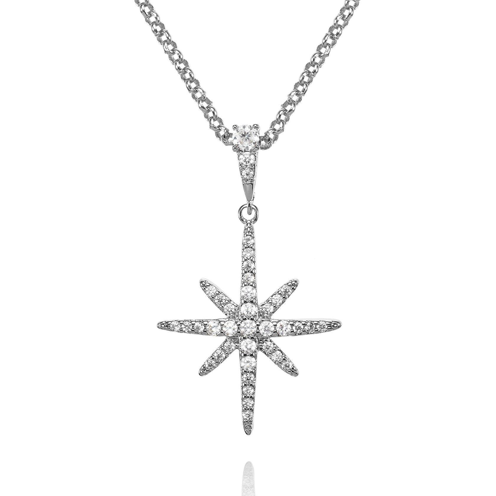 North Star Pendant Necklace with Cubic Zirconia 1 North Star Pendant Necklace with Cubic Zirconia