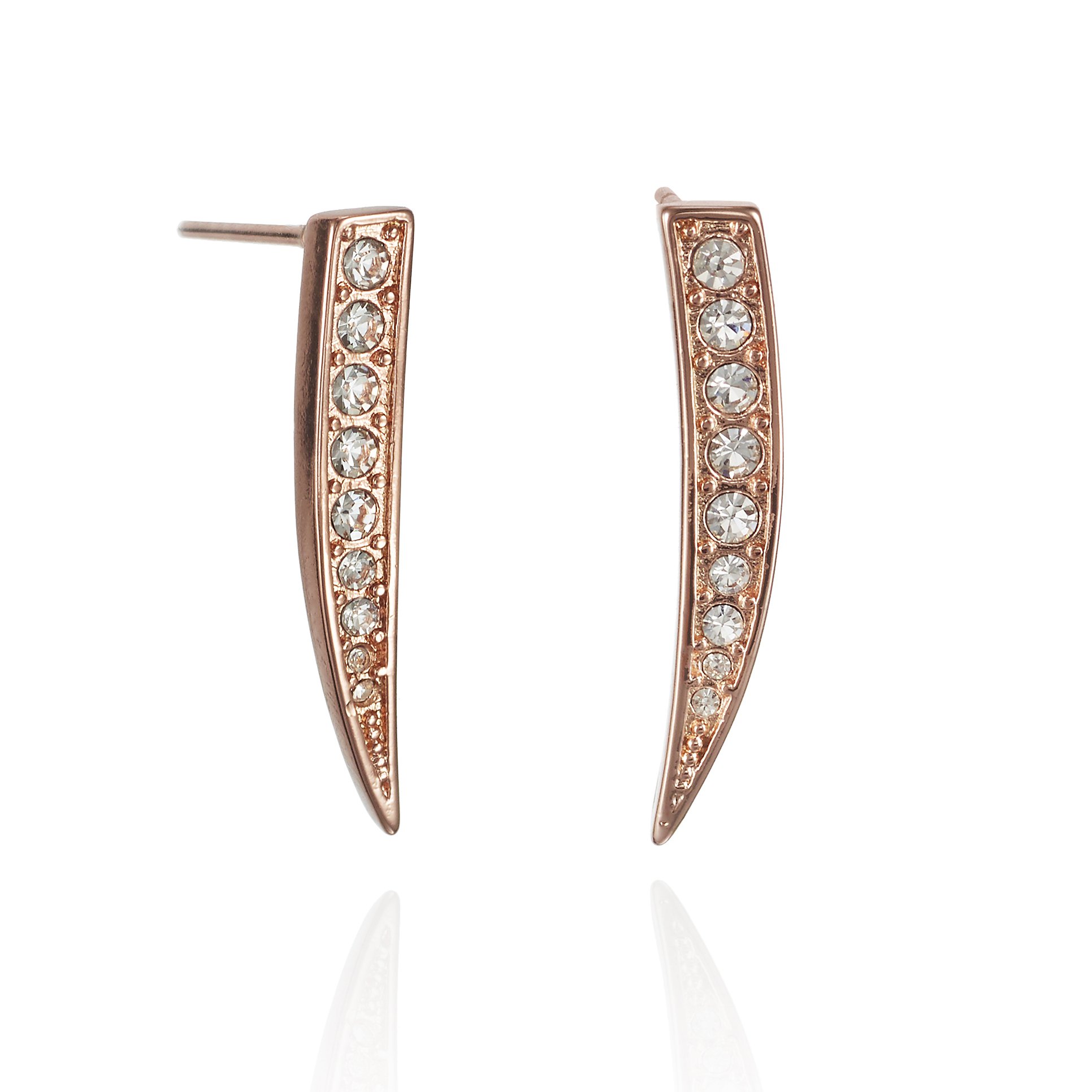 Rose Gold Spear Earrings Set with Cubic Zirconia 1 Rose Gold Spear Earrings Set with Cubic Zirconia