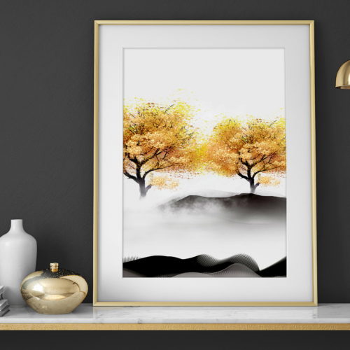 Office decor Set x 3 Wall art Prints, Home decor Japanese art, calming zen wall decor, Japandi illustration living room decor, minimalist