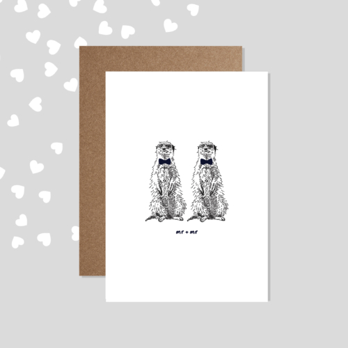 mr + mr same sex wedding - animal greeting card- bamber prints
