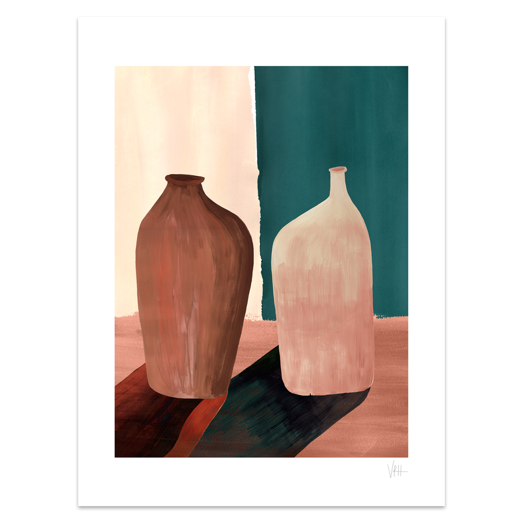 Bold Minimalist Contrast Vase Print 2