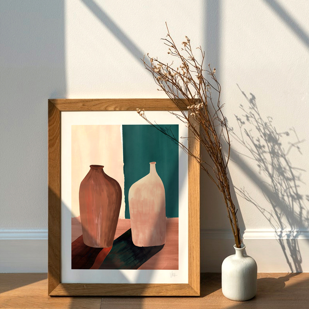 Bold Minimalist Contrast Vase Print 4