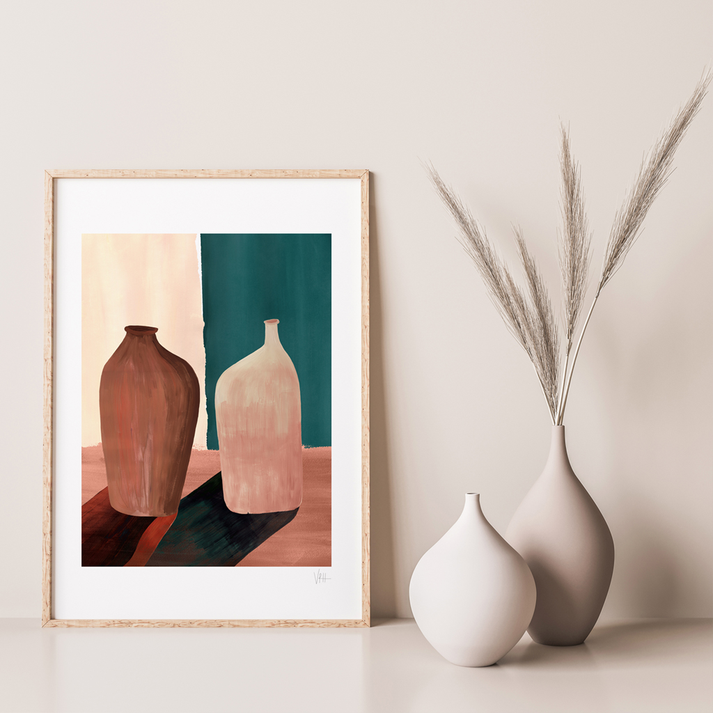 Bold Minimalist Contrast Vase Print