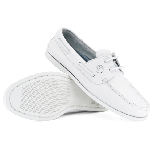Men’s Boat Shoes Seajure Knude White Leather