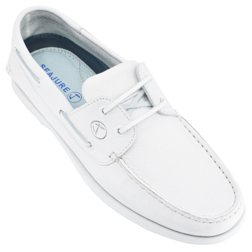 Men’s Boat Shoes Seajure Knude White Leather