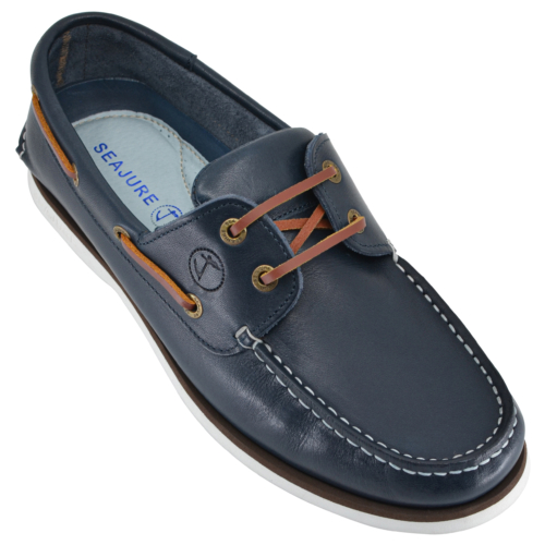 Men’s Boat Shoes Seajure Zlatni Navy Blue Leather