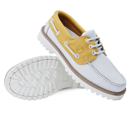 Women’s Boat Shoes Seajure Quirimbas Leather Yellow and White