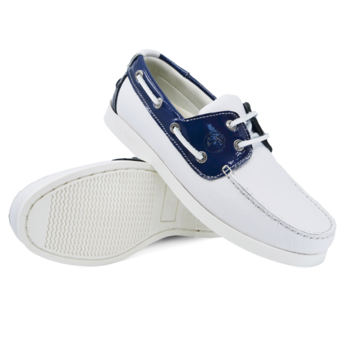 Women’s Boat Shoes Seajure Ffryes Leather Navy Blue and White