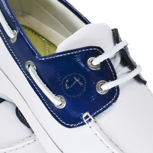 Women’s Boat Shoes Seajure Ffryes Leather Navy Blue and White