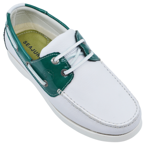 Women’s Boat Shoes Seajure Gidaki Leather Green and White