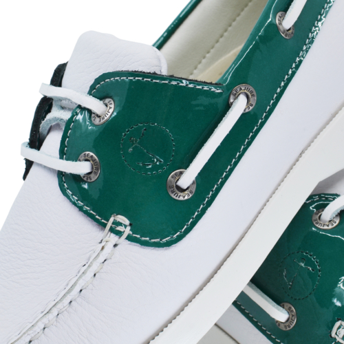 Women’s Boat Shoes Seajure Gidaki Leather Green and White