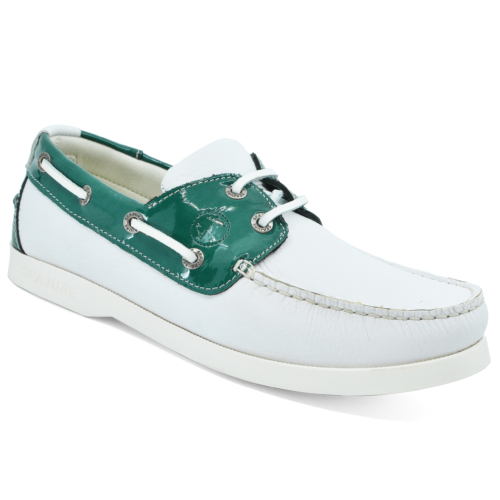 Women’s Boat Shoes Seajure Gidaki Leather Green and White