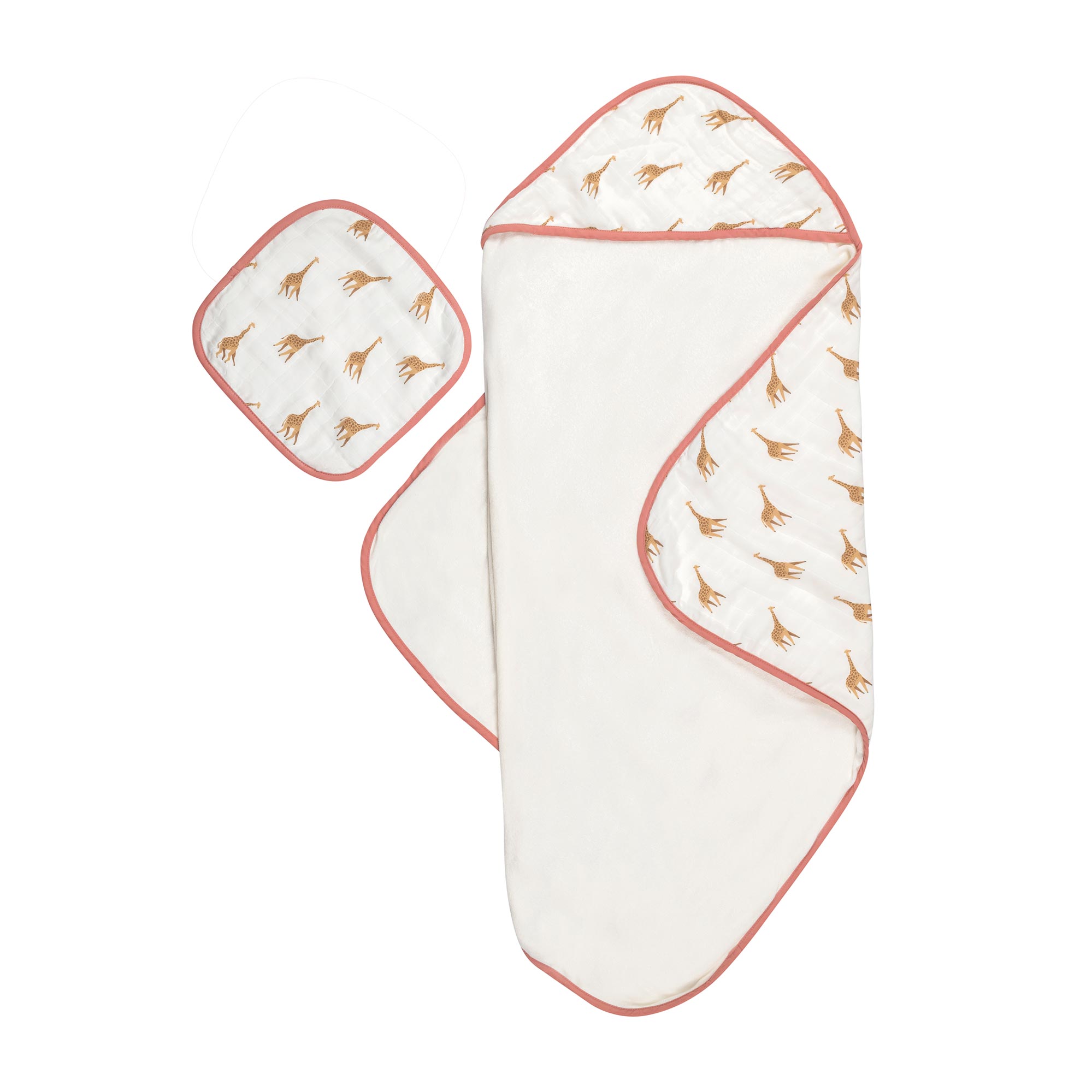 giraffe hooded towel washcloth set