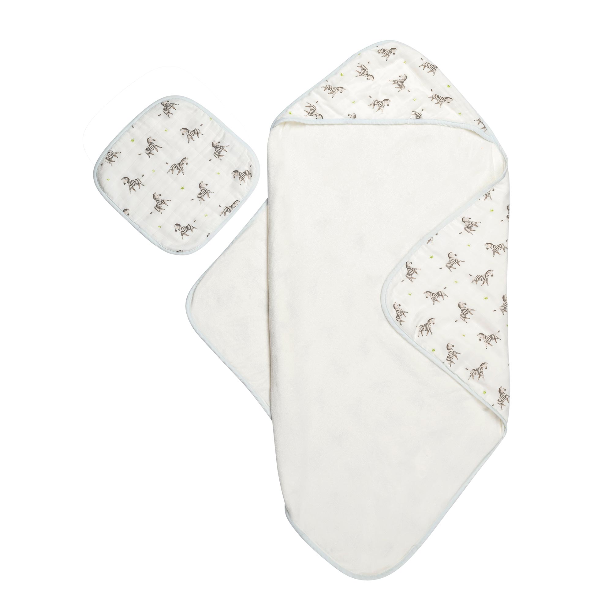 zebra hooded towel washcloth set