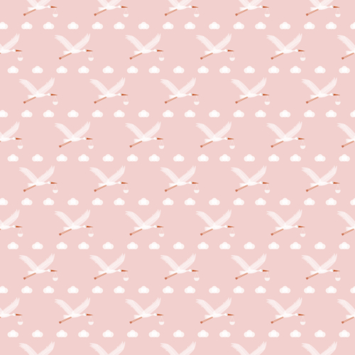 Pink stork new baby wrapping paper