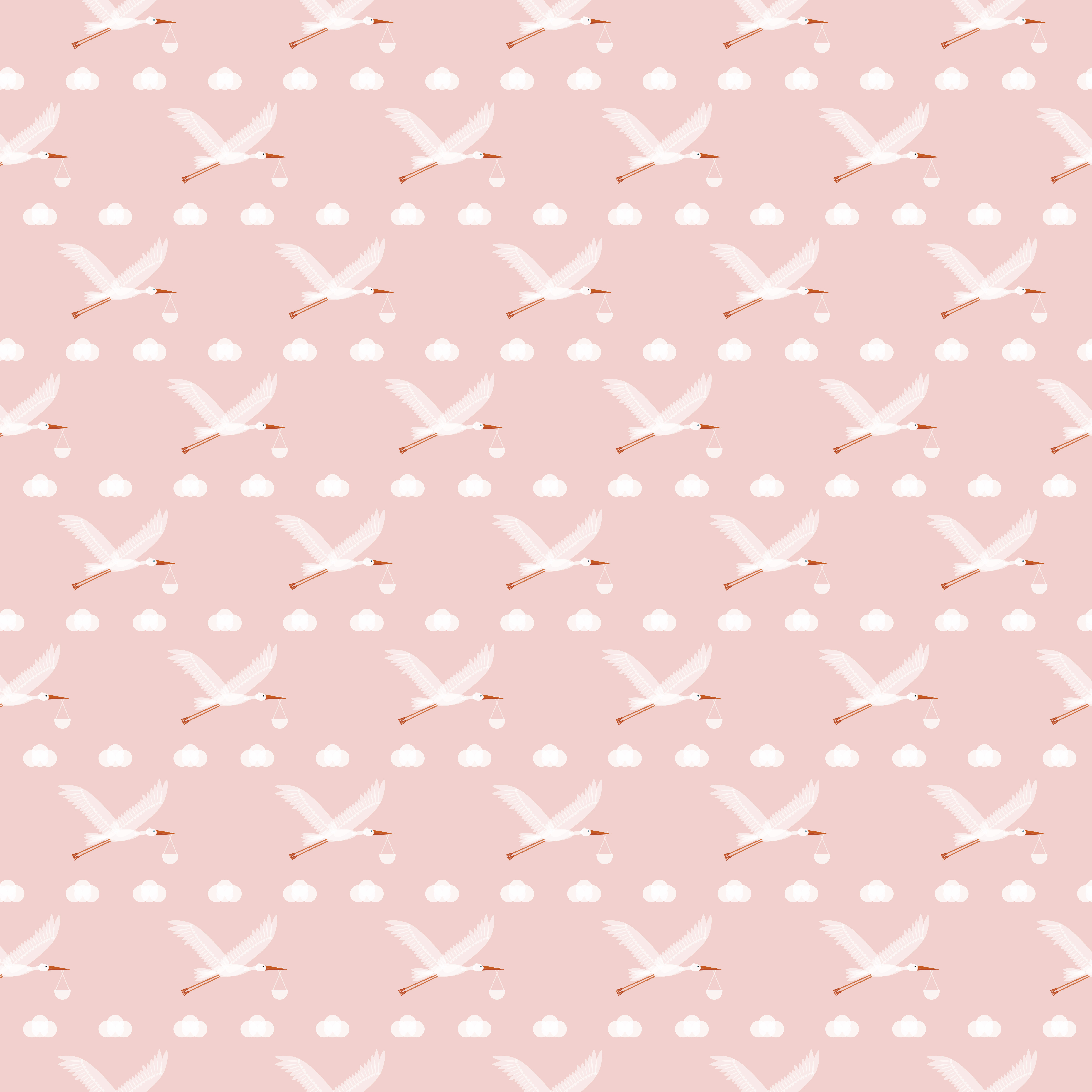 STORK-PINK-PAPER Pink stork new baby wrapping paper