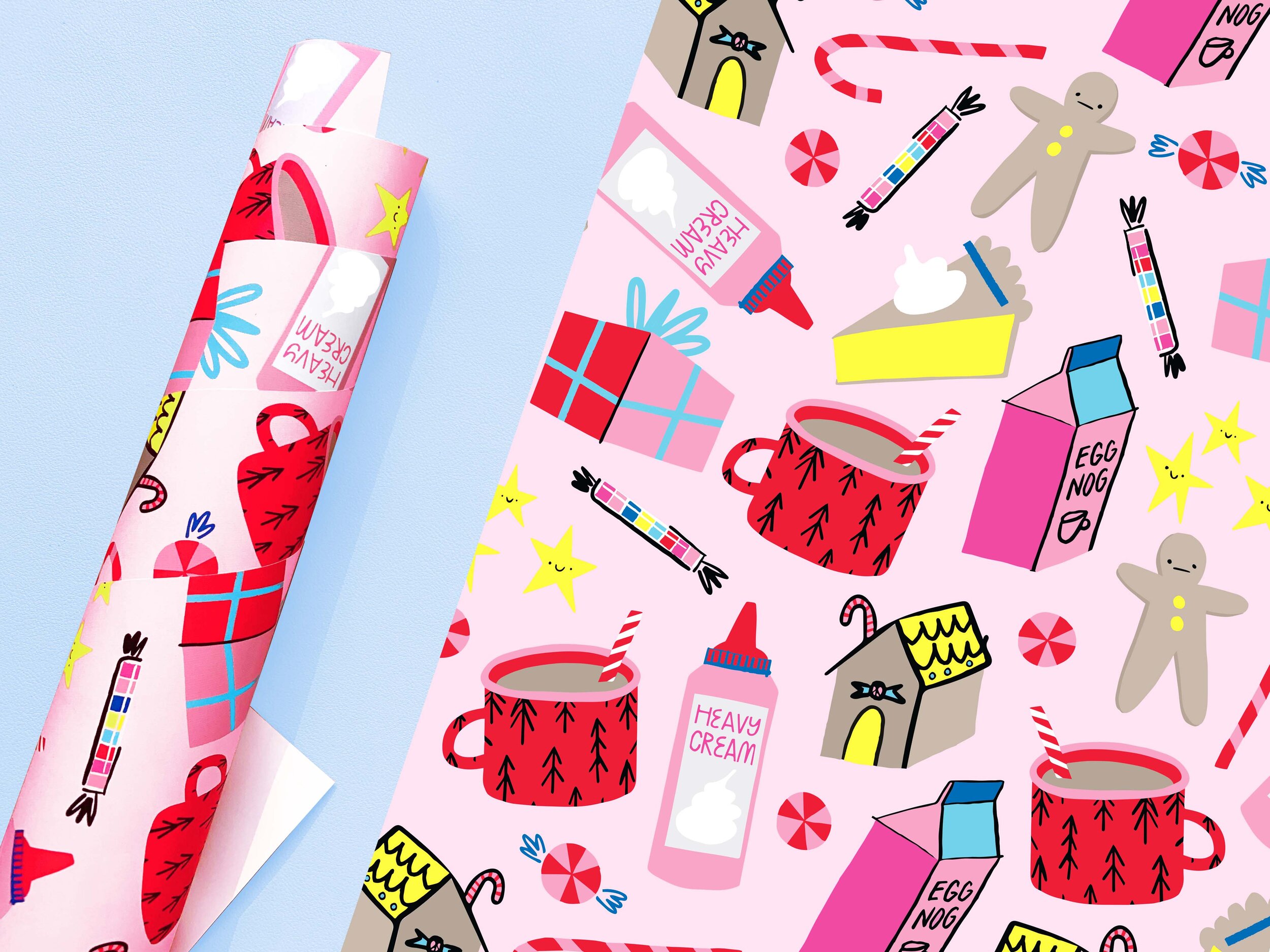 Holiday Munchies Gift Wrap Sheet