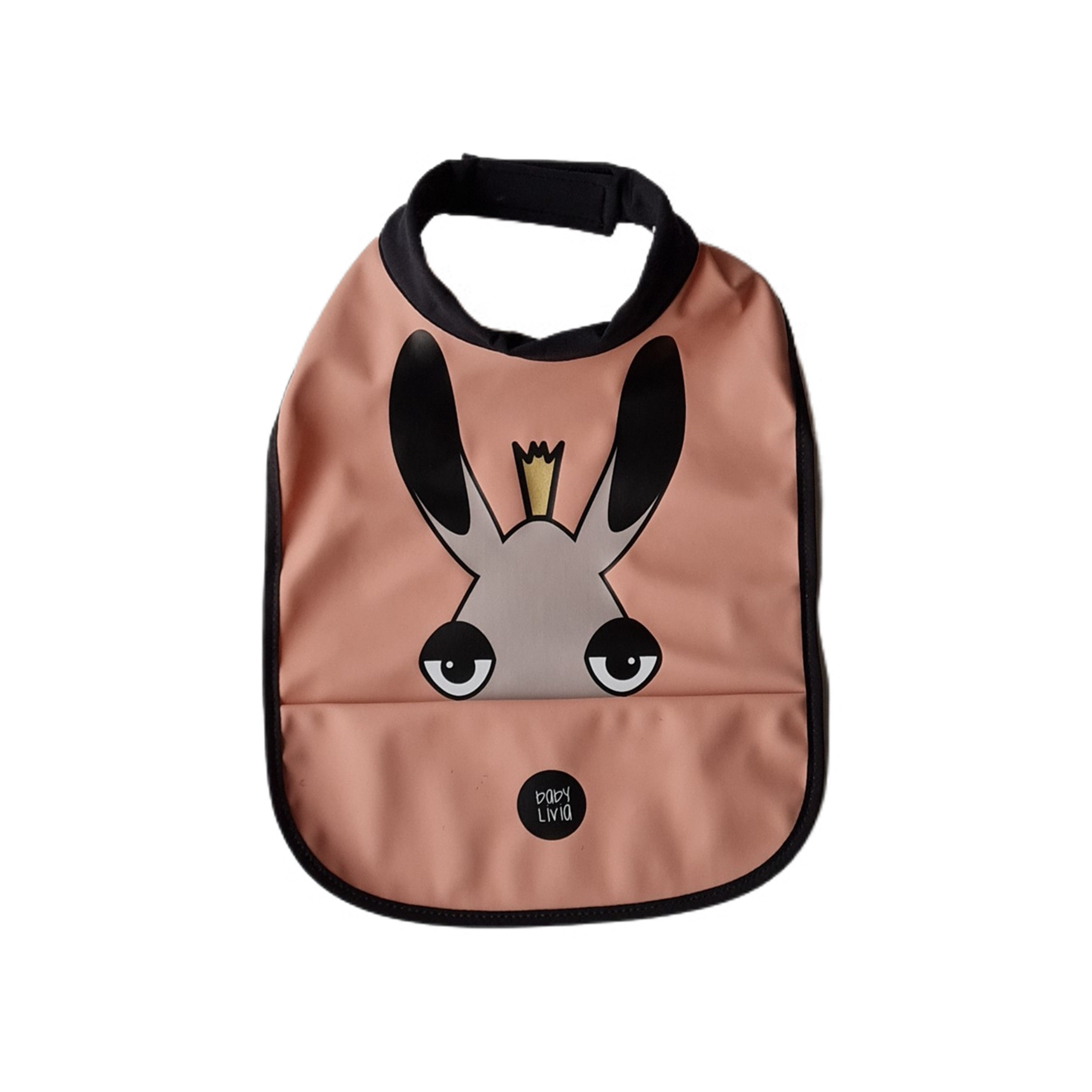 HIGH NECK BIB - ELVIS THE MOOSE MUTED CLAY