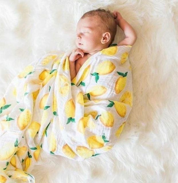 lemon swaddle blanket