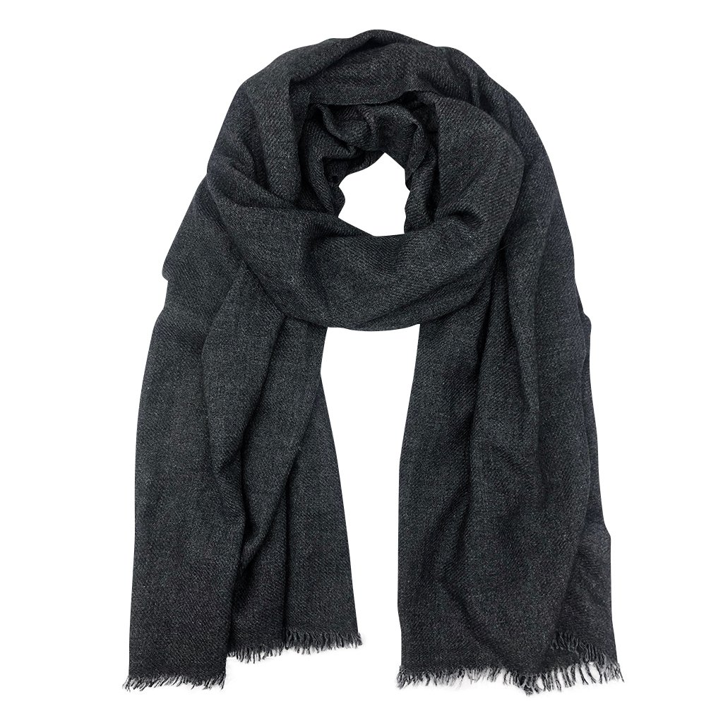 Black Handloom Cashmere Scarf 1 Black Handloom Cashmere Scarf