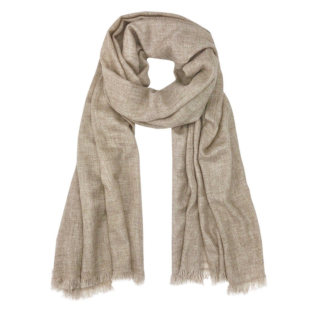 Beige Handloom Cashmere Scarf 1 Beige Handloom Cashmere Scarf